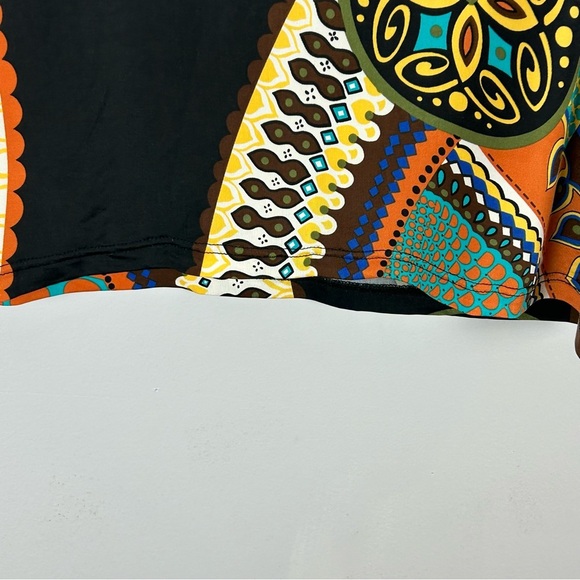 Papillon Blanc Green and Yellow Graphic Sleeveless Blouse Size XL - Picture 5 of 8